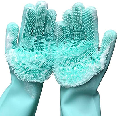 قفازات السيليكون لتنظيف الأواني والمطبخ متعددة الاستعمال Gants Magique en Silicone Brosse De Nettoyage multifuction