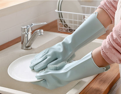 قفازات السيليكون لتنظيف الأواني والمطبخ متعددة الاستعمال Gants Magique en Silicone Brosse De Nettoyage multifuction