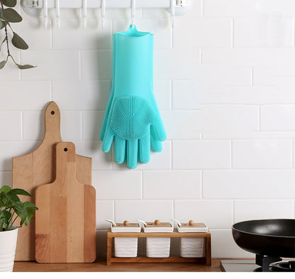 قفازات السيليكون لتنظيف الأواني والمطبخ متعددة الاستعمال Gants Magique en Silicone Brosse De Nettoyage multifuction